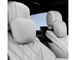 Nekkussen voor in de auto, van PU-leer van traagschuim, ergonomische hoofdsteun ter ondersteuning van hoofd en nek, ontlasting tijdens het rijden en rust, 2 stuks