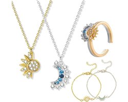 Neklaceset voor koppels - zon en maan - vriendschap sieraden - symbolen van verbinding - ShopVlot