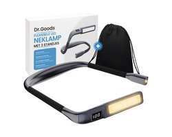 Neklamp - Met Batterij Display - Neklampje Voor Haakwerk - Nekleeslamp - Boeklampje - Leeslampje Voor Boek - Flexilight - Oplaadbaar
