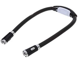 Neklamp - Nekleeslamp - Neklampje voor haakwerk - Cave Lighting Boeklamp - Leeslamp - Boeklampje – Leeslampje voor boek - Draagbaar - Zwart