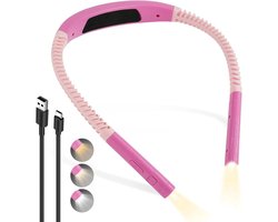 Nekleeslamp - Verbeterde LED-Leeslamp Voor Om De Nek - Boeklamp Voor Lezen In Het Donker 30/60 Minuten Timer - Oogvriendelijk - 3 Kleuren En 5 Helderheidsniveaus - Oplaadbare Leeslamp Voor Om De Nek Voor Kamperen - Breien En Repareren