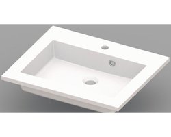 Nemo Spring Coste meubelwastafel 600 x 500 x 200 mm met overloop wit kunstmarmer