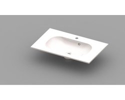 Nemo Spring Ovum meubelwastafel 800 x 500 x 200 mm met overloop wit kunstmarmer