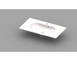 Nemo Spring Ovum meubelwastafel 900 x 500 x 200 mm met overloop wit kunstmarmer