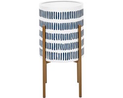 NEMOROSA - Bloempot - Wit/Blauw - 31 x 31 x 58 cm - Metaal