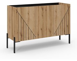 Neo dressoir 3 deuren, 1 plank eiken decor.