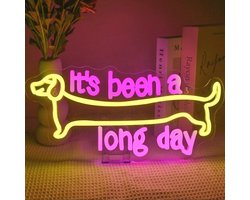 Neon Hond Lichtbord voor Wanddecoratie - LED Teckel Neon Sign voor Slaapkamer, Bars en Feesten