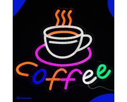 Neon Lamp - Coffee Mok - Dimbaar - Incl. Ophanghaakjes - Neon Sign - Neon Verlichting - Neon Led Lamp - Wandlamp