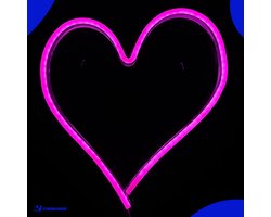 Neon Lamp - Hart Roze - Incl. Ophanghaakjes - Neon Sign - Neon Verlichting - Neon Led Lamp - Wandlamp