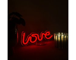 Neon Lamp - Love Rood - Staand - Dimbaar - Tafellamp - Neon Sign - Neon Verlichting - Neon Led Lamp - Wandlamp