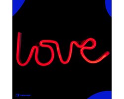 Neon Lamp - Love Rood - USB of Batterijen - Neon Verlichting - Neon Led Lamp - Neon Wandlamp