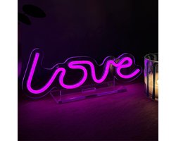 Neon Lamp - Love Roze - Staand - Dimbaar - USB - Neon Verlichting - Neon Led Lamp - Neon Wandlamp