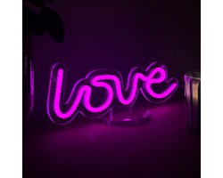 Neon Lamp - Love Roze - Staand - Dimbaar - USB - Tafellamp - Neon Sign - Neon Verlichting - Neon Led Wandlamp