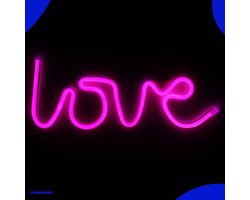 Neon Lamp - Love Roze - USB of Batterijen - Neon Verlichting - Neon Led Lamp - Neon Wandlamp