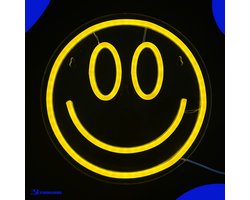 Neon Lamp - Smiley - Dimbaar - Incl. Ophanghaakjes - Neon Sign - Neon Verlichting - Neon Led Lamp - Wandlamp