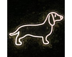 Neon Lamp - Teckel - Hond - Dimbaar - Incl. Ophangmateriaal - Neon Sign - Neon Verlichting - Neon Led Lamp - Wandlamp