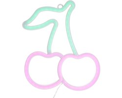 Neon Party Wall Art Decoratie | Paddenstoelverlichting & Kersen Lamp | Romantische Neonlichten | PVC Wit Bord Verfraaien | Sfeervolle Verlichting