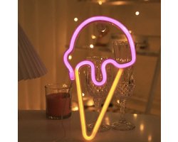 Neon verlichting ijs - IJs - IJsje - Neon wandlamp - Horeca - Neon ligt - Sfeerverlichting - Neonlicht - Neon lamp - Neonverlichting - Neon verlichting - Tafellampen - Verlichting - Kindertafellampen - Kinderlamp – Kinderkamer