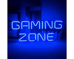 Neonbord Blauw LED Gaming Neon Licht voor Wanddecoratie - Game Room Game Zone Man Cave - Geschenken voor Gamers Jongens Mannen