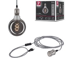 Neordic Hanglamp Eldar incl. stekker E27 max. 20W Grijs, Nikkel dimbaar Metaal