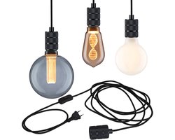 Neordic Hanglamp Tilla incl. stekker E27 max. 20W Zwart dimbaar Metaal