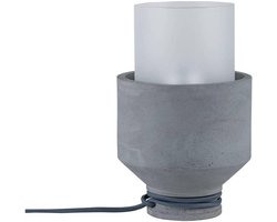 Neordic Helin Tafellamp voor E27 Lampen - Grijs/Satijn Beton/Glas