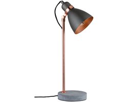 Neordic LED-tafellamp Orm E27 max. 20W Grijs, Koper mat Metaal, Beton