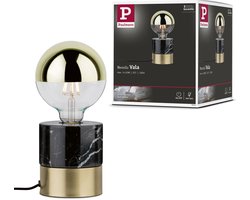 Neordic LED-tafellamp Vala E27 max. 20W Messing geborsteld, Marmer Metaal, Marmer