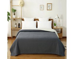 Néos® Bedsprei - Lichtgewicht/Comfortabel - Polyester - Donkergrijs en Crème - 240x260cm