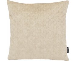 Nera Velvet Beige Kussenhoes | Velvet / Quilted Polyester | 45 x 45 cm | Crème