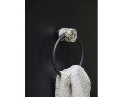 Nero Handdoekring Alba | Zwart / Grijs | Natuursteen