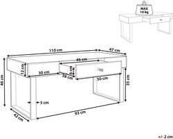 NESLE - Salontafel - Zilver - Glas
