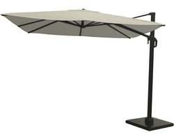 Nesling Coolfit - 300x300cm - Zweefparasol - Gebroken Wit - Kantelbaar - Met Kruisvoet - Met Beschermhoes