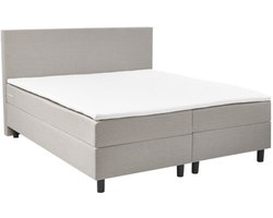 Nessa® - 120x200 Boxspring Rolene Crème - Beige - Complete Boxspring - Inclusief Topper