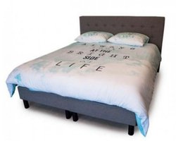 Nessa® - 140x200 Boxspring Continental LichtBlauw - Complete Boxspring - Inclusief Orthopedisch Matras - Complete Boxspring - Inclusief Orthopedisch Matras
