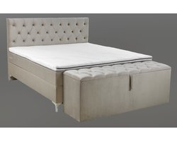 Nessa® - 180x200 Boxspring Caption Creme-Beige - Complete Boxspring - Inclusief Orthopedische Topper