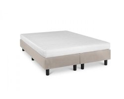 Nessa® - 180x200 Boxspring Studio Luxe HR45 Koudschuim matras Beige/Crème - Inclusief Orthopedisch Koudschuim Matras