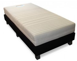 Nessa® - 90x200 - Boxspring Furkan - Zwart PU Skin Leder - Inclusief Matras