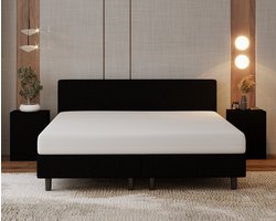 Nessa® Boxspring Hotel - Zwart Stof - 180x200 cm - Inclusief 7-zones Pocketvering Matras