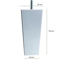 Nessa® - Boxspring Poten Taps Zilver Hout 15cm