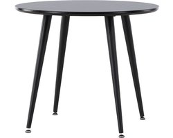 Nest living Bruno Kindertafel Zwart - Rond - Hout - Metalen Poten - Speeltafel voor Kinderen - Kindermeubels - Ø 60 cm