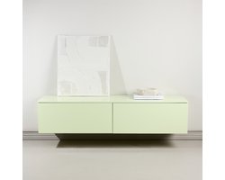 Nest living Fieke Tv Meubel Licht Groen - Hout - Ladekast - Ophangbaar - Kleurrijk - 160 x 35 cm