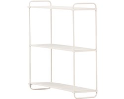 Nest living Freddy Wandrek Beige - Metaal - 2 Planken - Voor Keuken, Woonkamer, Slaapkamer - Industrieel - Wandplank - 63 x 62 cm