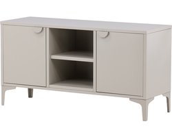 Nest living Frederik TV meubel Beige - Metaal - Industrieel - 2 Deuren - TV Kast - met Uitsparing voor Snoeren - 120 x 40 x 63 cm