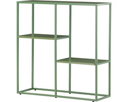 Nest living Jaxx Metalen Boekenkast Groen - 80 x 80 cm - Open Vakkenkast - Wandkast - Industrieel