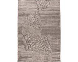 Nest living Misha Vloerkleed - Rechthoekig - Groot - Laagpolig - Scandinavisch - Modern - Vloerkleed met Geometrisch Patroon - Bruin - 340 x 240 cm