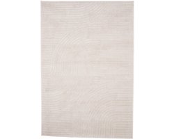 Nest living Misha Vloerkleed - Rechthoekig - Groot - Laagpolig - Scandinavisch - Modern - Vloerkleed met Geometrisch Patroon - Crème - 340 x 240 cm