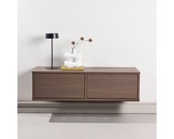 Nest living Momo Houten Tv Meubel Bruin - Scandinavisch - TV Kast - Met 2 Vakken - Ophangbaar - 100 x 28 cm