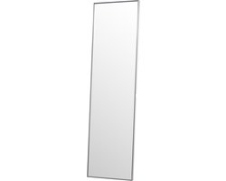 Nest living Nox Wandspiegel - Rechthoek - Spiegel Hal - Kleedkamer Spiegel - Groot - Metalen Lijst - Zilver - 220 x 67 cm