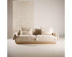 Nest living Rikki Gestoffeerde 3-Zits bank Beige - Groot - Bankstel - Lounge - Scandinavisch - Modern - 237 cm